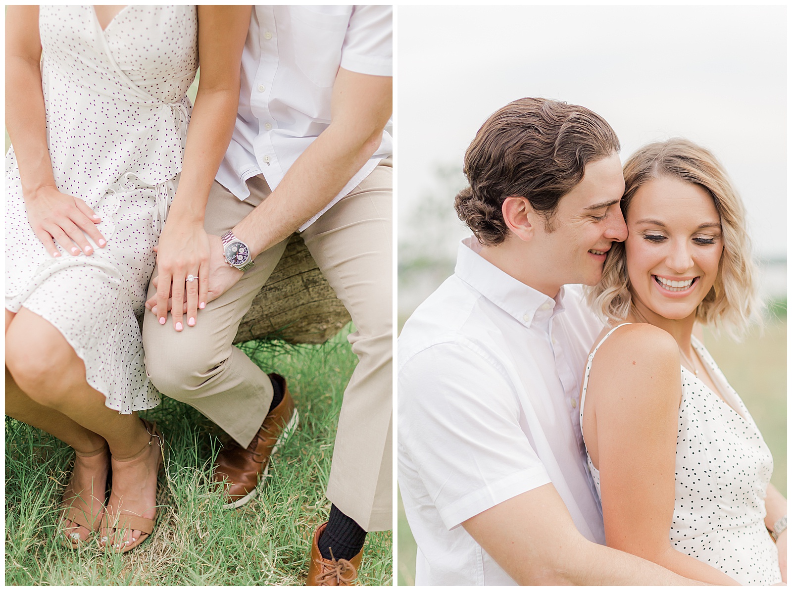 White and tan engagement outfit inspiration