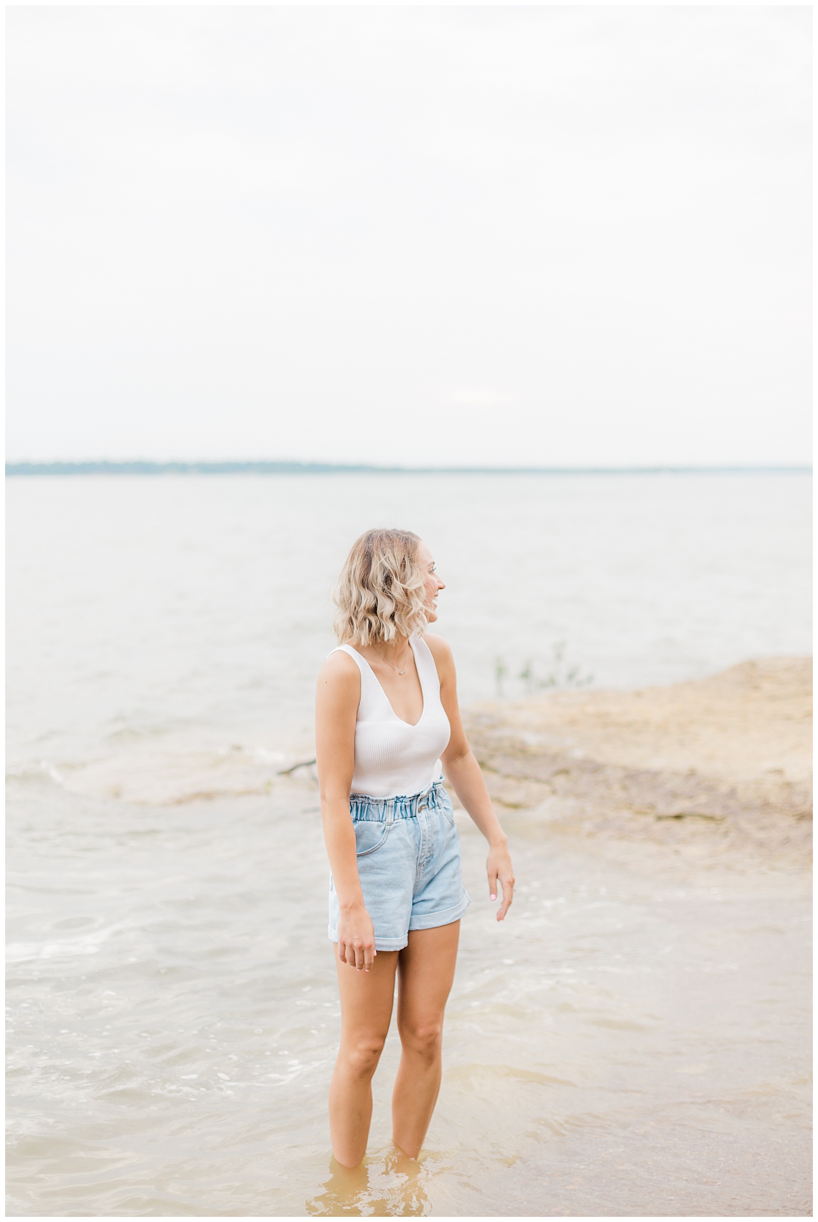 Girl standing in water