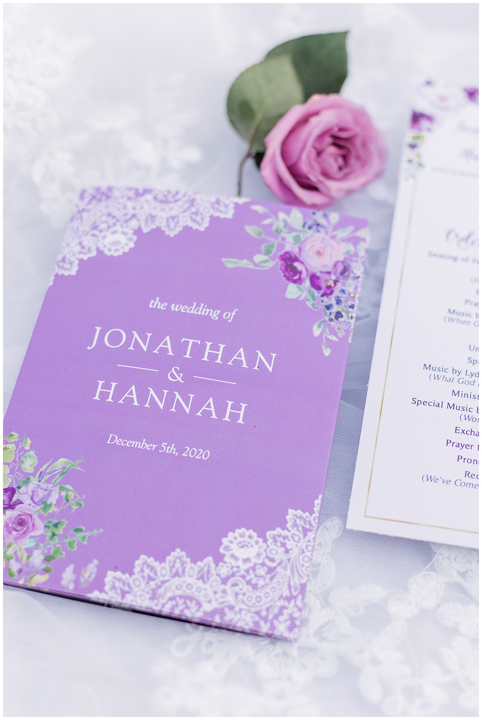 Lavender wedding invitation suuite