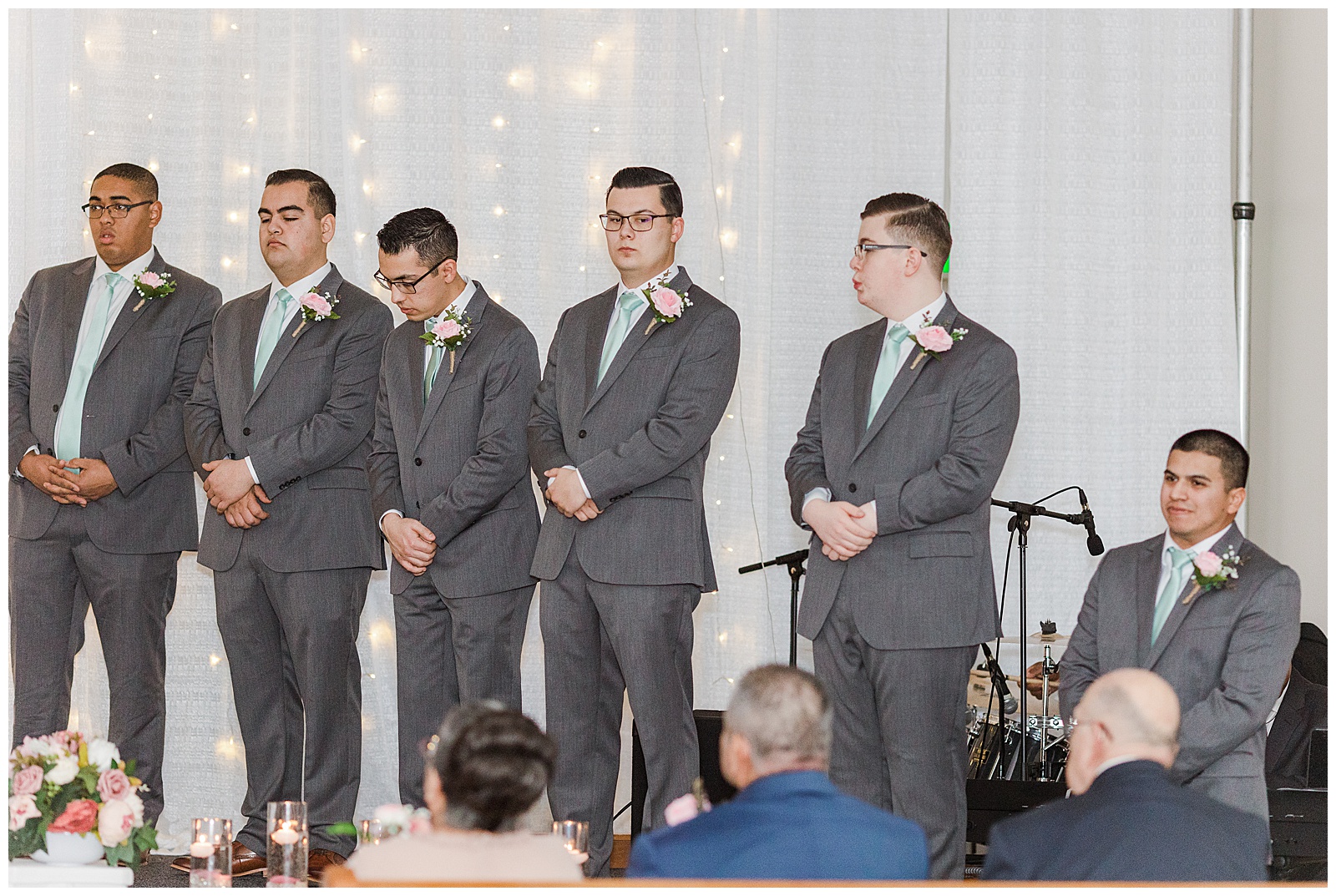 Groomsmen during Seattle wedding ceremony