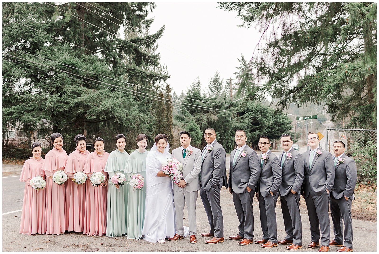 Wedding party portrait for Apostolic Seattle Wedding
